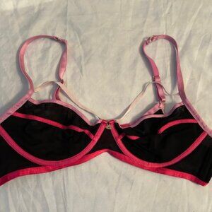 size 38 B 38 B womens pink black unlined bra brasiere womens